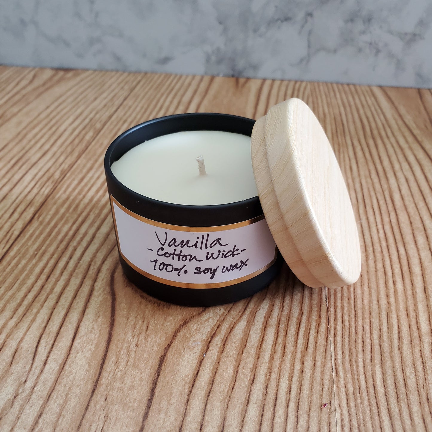 Small Soy Wax Candle (Wood Wick)